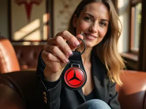 Mercedes Personalised Key Chain High-End Leather Max Edge